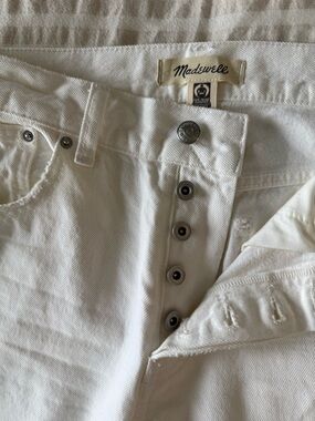 Madewell The Dean Easy Straight Crop Jean in White